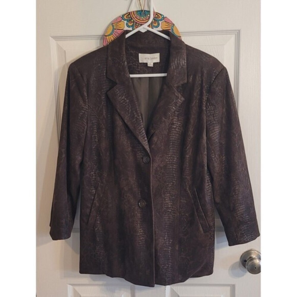 Erin London Faux Snake Skin Button Front Jacket Size Small